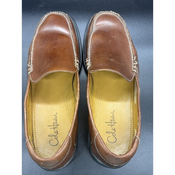 COLE HAAN #07184 Brown Leather Slip-On PENNY LOAFER SHOES Mens Size 13M EUC - Picture 4 of 9